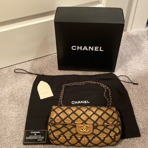 Chanel Brown Purse with Black Netting